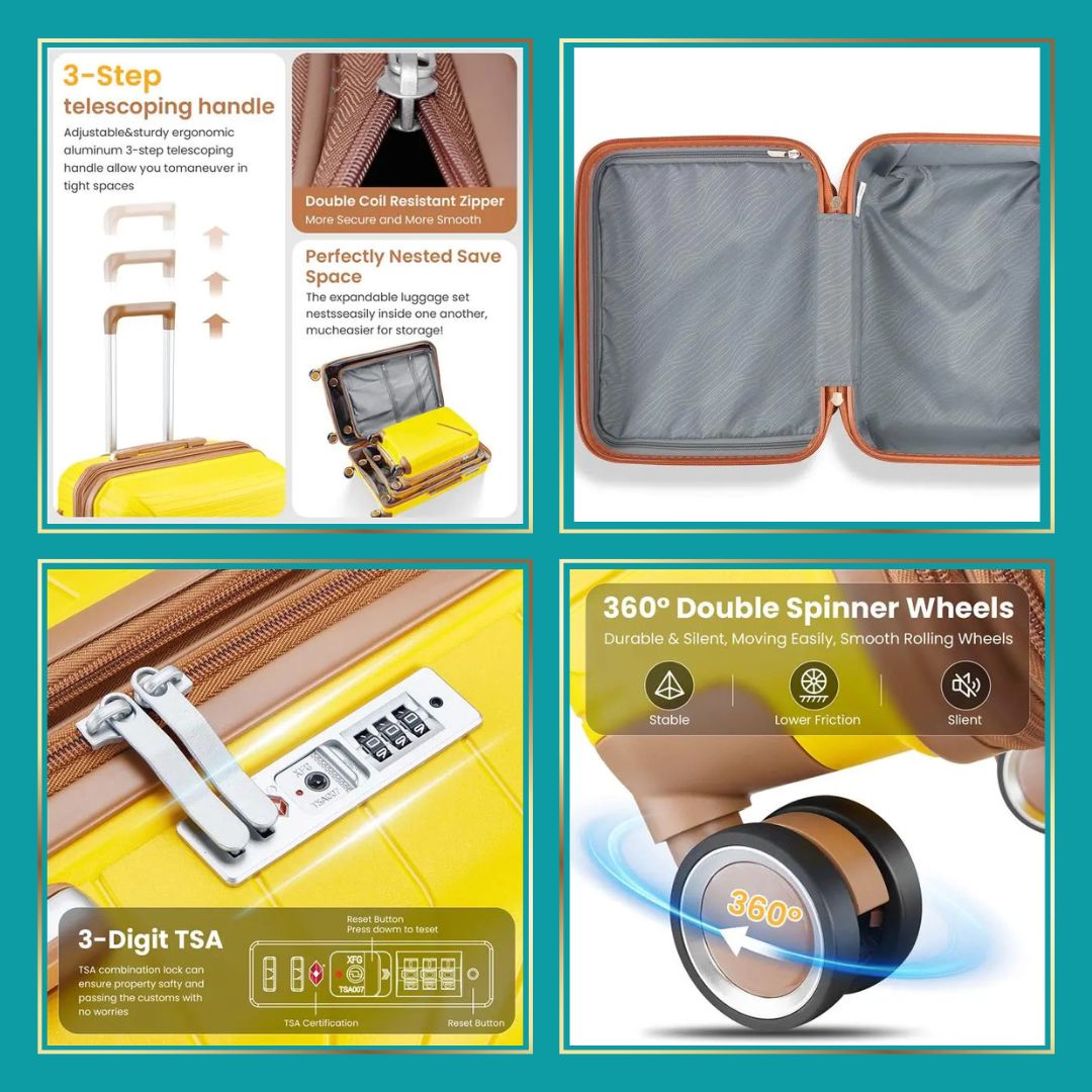 lightweight tsa lock suitcase durable luggage 23067 cm1