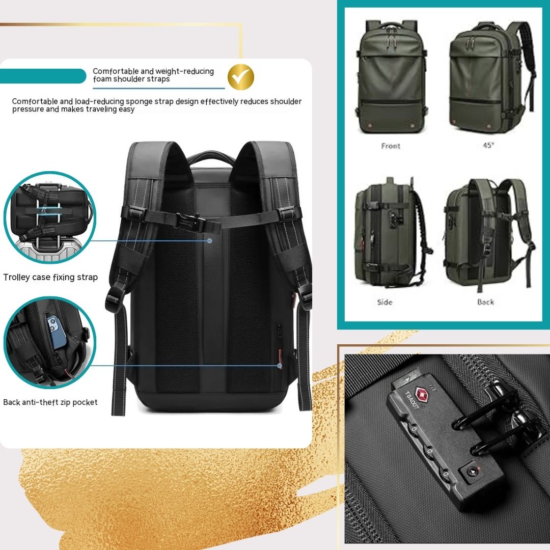 travel backpack large capacity, compression, versatile