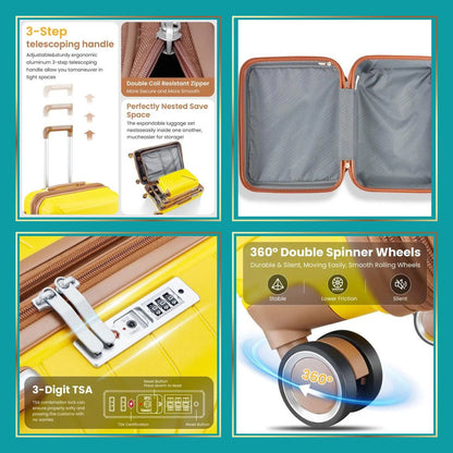 lightweight tsa lock suitcase durable luggage 23067 cm1